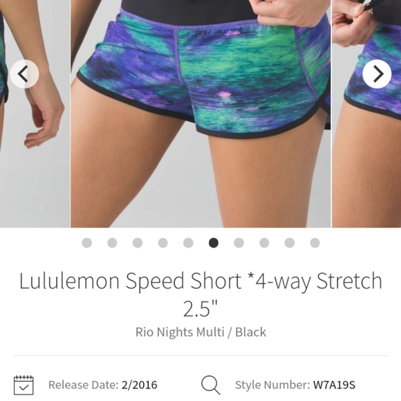 Lululemon Sz 8 Speed Up Shorts Rio Nights 2.5" Inseam - Picture 6 of 9